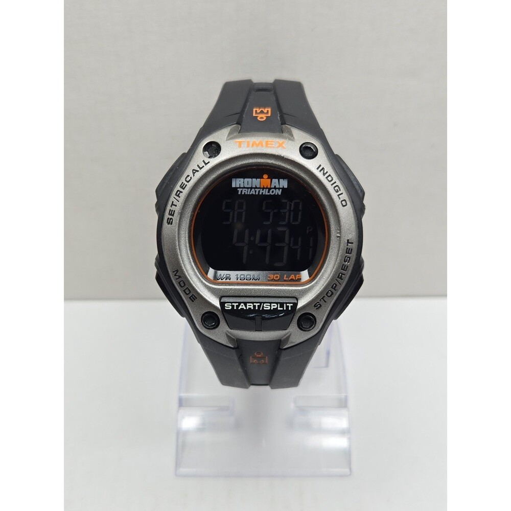 Timex Ironman Oversized 45mm Watch 30 Lap Alarm Chronograph Indiglo New Battery
